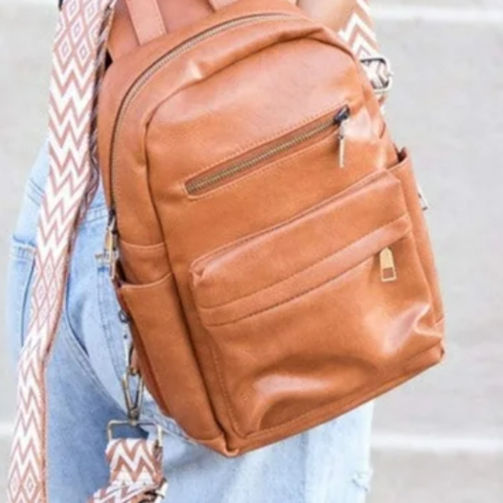 NWT Stone Mountain Unisex Brown Leather Backpack